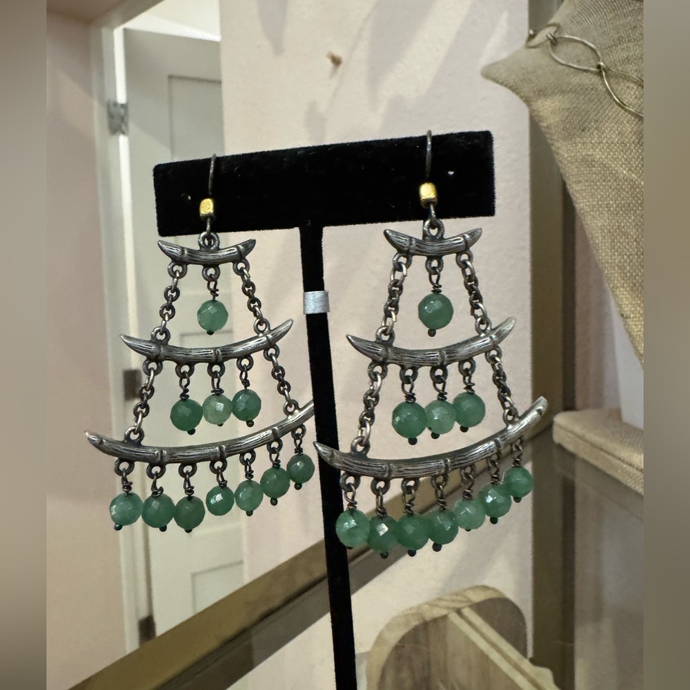 Moulin Rouge vintage chandelier Asian style gemstone earrings